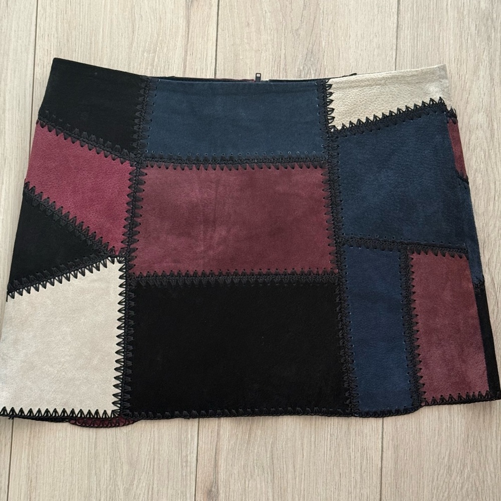 Zara Suede Patchwork Mini Skirt - Picture 3 of 8